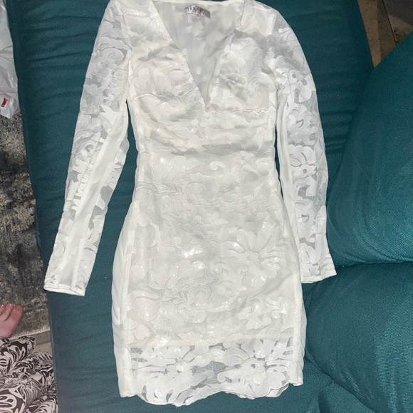 RARE House of CB white lace sequin Casmia dress size XS bride wedding - Picture 8 of 9